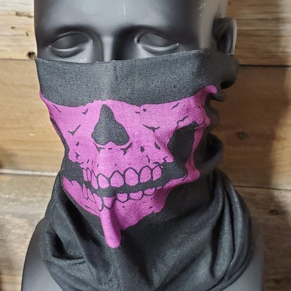 Unisex Purple Skull Face Tube Mask Neck GAITER Dust Shield Seamless Bandana - Picture 1 of 3